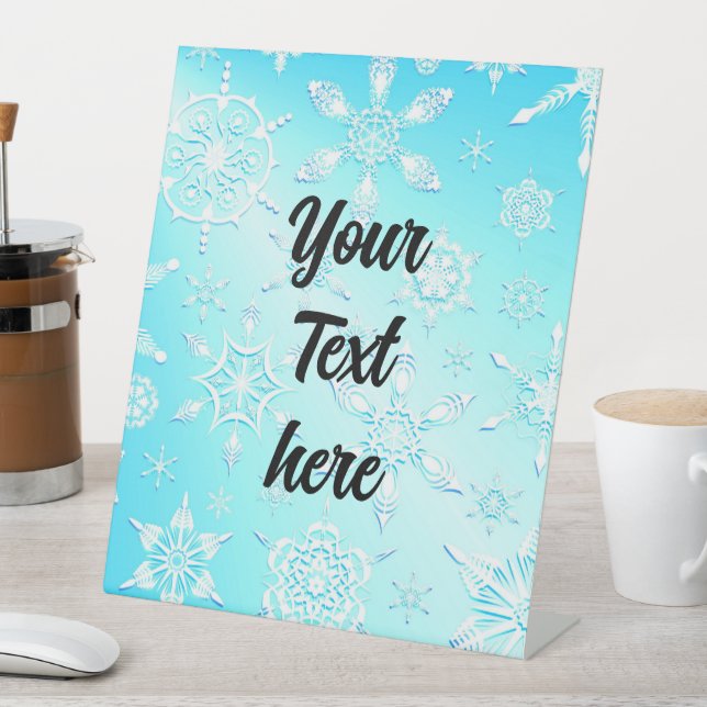 Crystal Snowflakes Pattern Pedestal Sign (In SItu)