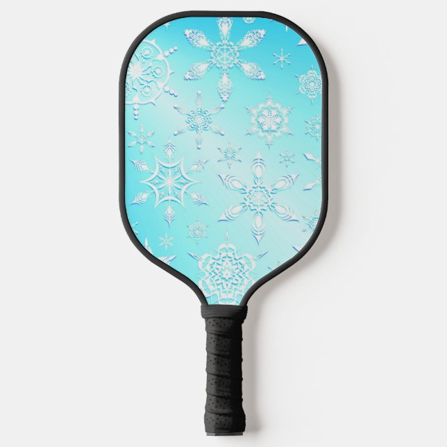 Crystal Snowflakes Pattern Pickleball Paddle (Front)