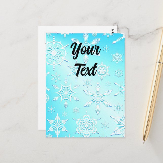 Crystal Snowflakes Pattern Postcard (Front/Back In Situ)