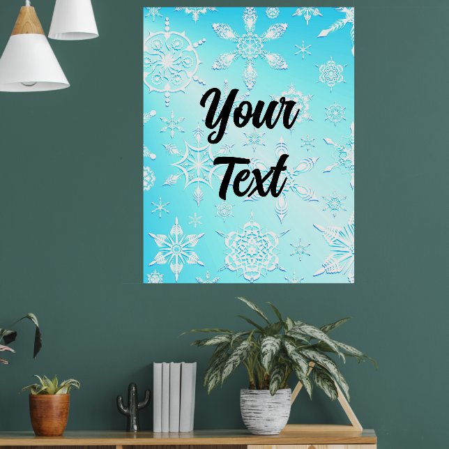 Crystal Snowflakes Pattern Poster (Living Room 1)