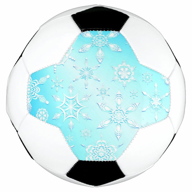 Crystal Snowflakes Pattern Soccer Ball (Front)