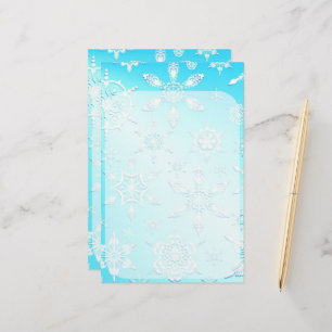 Crystal Snowflakes Pattern Stationery