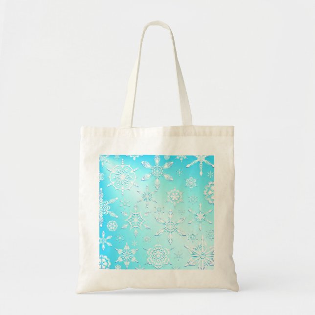Crystal Snowflakes Pattern Tote Bag (Front)