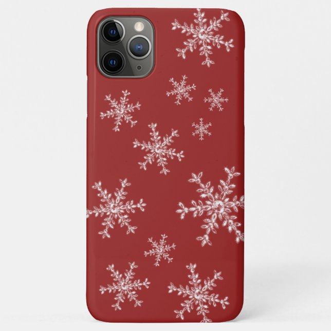 Crystal Snowflakes red iPhone Case (Back)