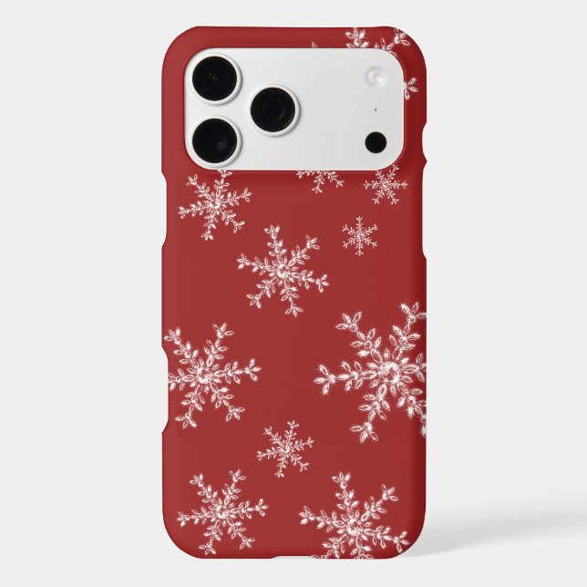 Crystal Snowflakes red iPhone Case (Back)