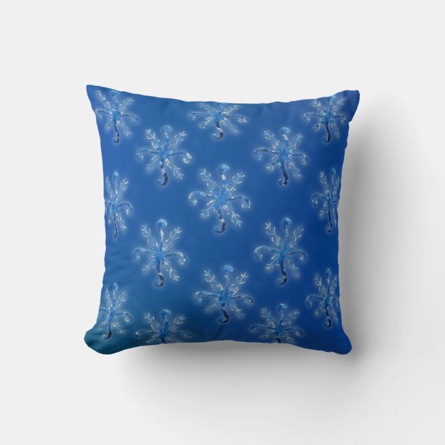 Crystal Snowflakes Throw Pillow (Front)