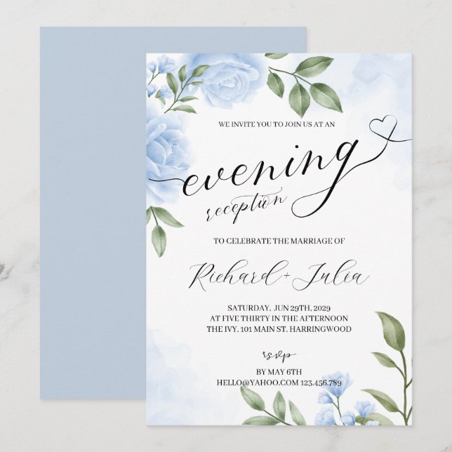 CRYSTAL Soirée Mariage Réception Invitation (Devant / Derrière)