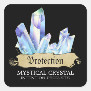 Crystal Sorcière Noir et Bleu Étiquettes de pot Sp