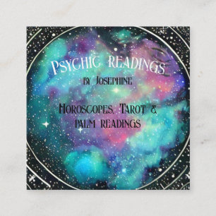 Crystal space ball galaxy stars tarot square business card