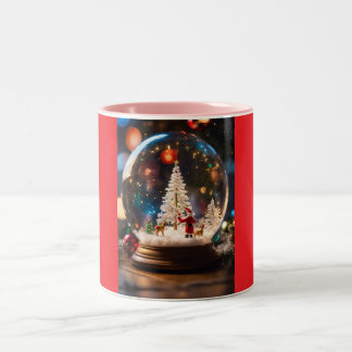 "Crystal Sphere of Cheer: A Transparent Glass Orna Two-Tone Coffee Mug