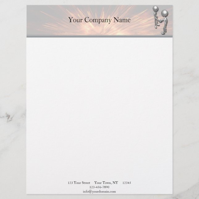 Crystal Starburst Handshake Letterhead (Front)