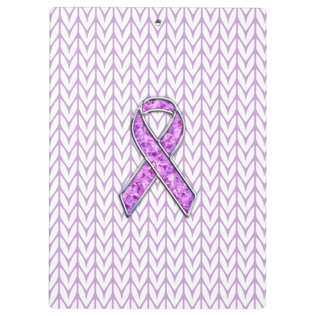 Crystal Style Pink Ribbon Awareness Knit Clipboard (Back)