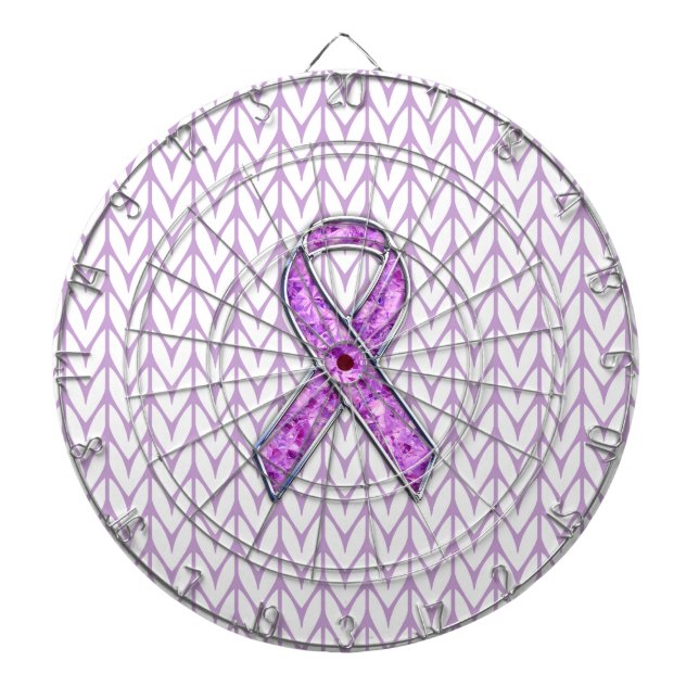 Crystal Style Pink Ribbon Awareness Knit Dartboard (Front)