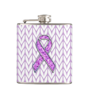 Crystal Style Pink Ribbon Awareness Knit Hip Flask