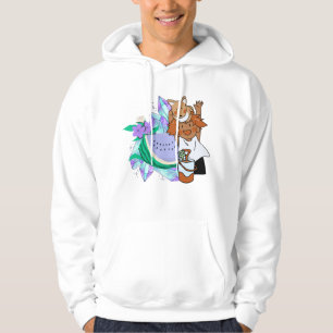Crystal Summer Beach Day Cute Fox & Watermelon Art Hoodie