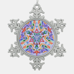Crystal Symmetry (Snowflake Ornament) Snowflake Pewter Christmas Ornament