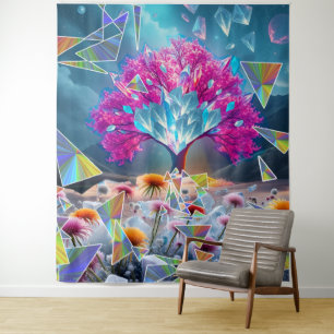 Crystal Tree of Light Tapestry