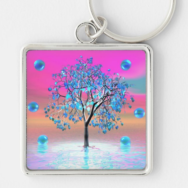Crystal Tree Sunrise Keychain (Front)
