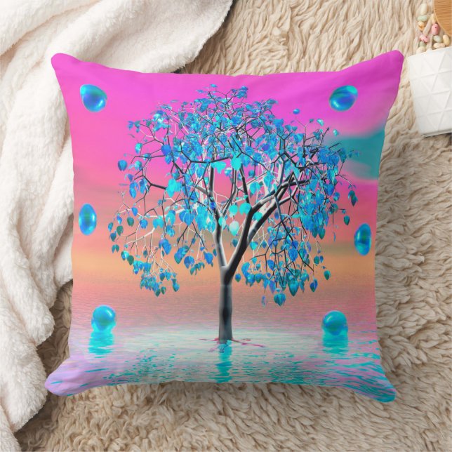 Crystal Tree Sunrise Throw Pillow (Blanket)