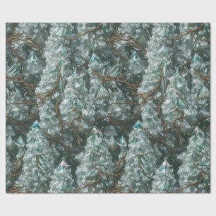 Crystal Trees with Flowing Roots Wrapping Paper