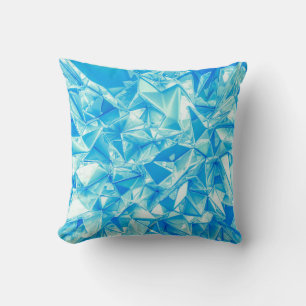 Crystal triangle, 3D rendered background. Throw Pillow