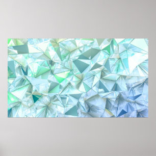 Crystal triangle background. poster