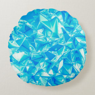 Crystal triangle background. round pillow