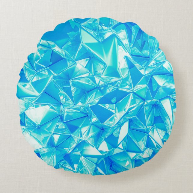 Crystal triangle background. round pillow (Front)