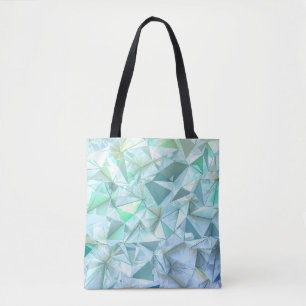 Crystal triangle background. tote bag