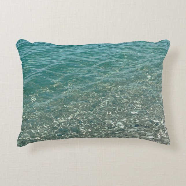 Crystal Water Beach Vibe Accent Pillow (Front)