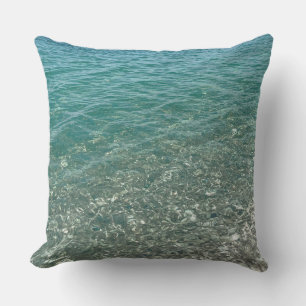 Crystal Water Beach Vibe Throw Pillow