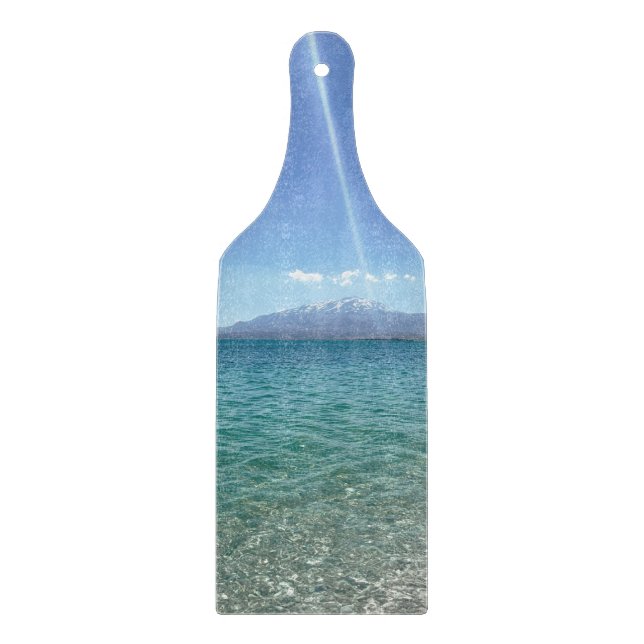 Crystal Water View Blue Sky Beach Vibe Peaceful Cutting Board (Front)