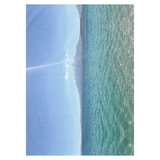 Crystal Water View Blue Sky Beach Vibe Peaceful Tablecloth (Front)