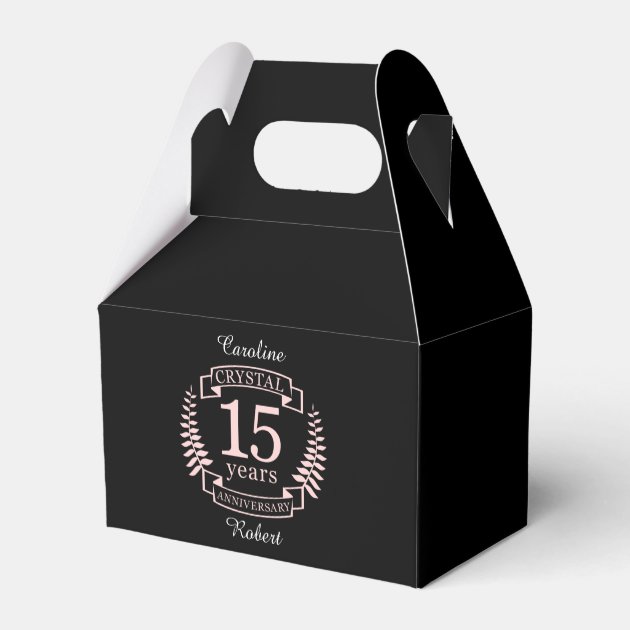 Crystal wedding anniversary 15 years favor box | Zazzle