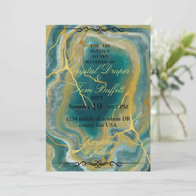 Crystal wedding invitation (Standing Front)