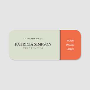 Crystal White And Tangerine Tango Orange: Feminine Name Tag