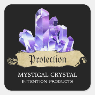 Crystal Witch Black And Purple Spell Jar Labels