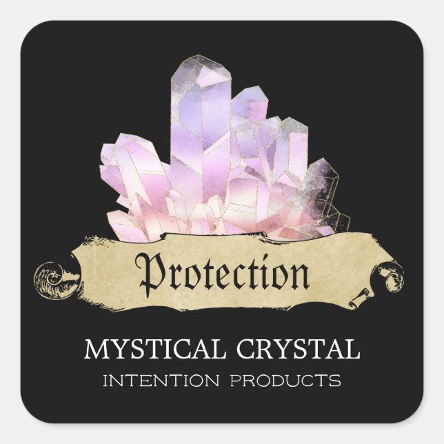 Crystal Witch Black Spell Labels (Front)