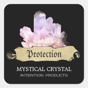 Crystal Witch Black Spell Labels