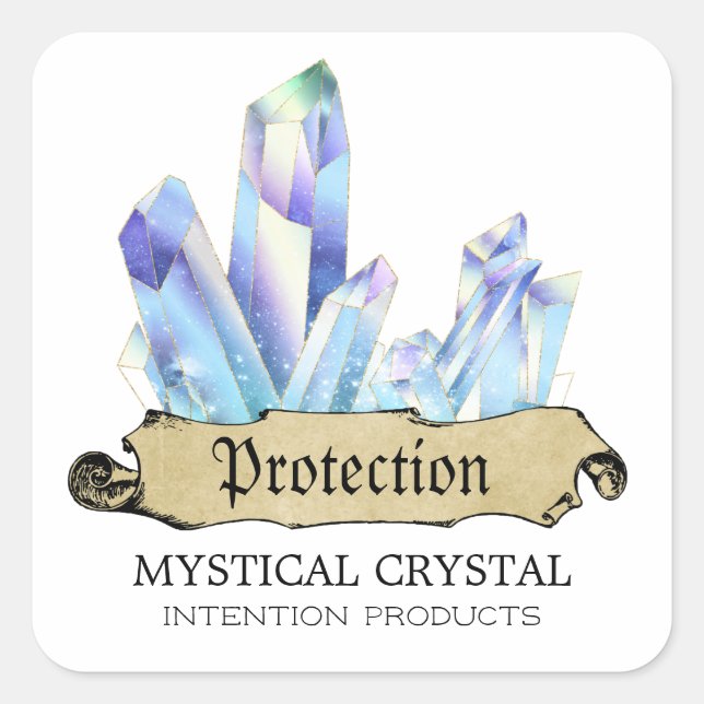 Crystal Witch White And Blue Spell Jar Labels (Front)