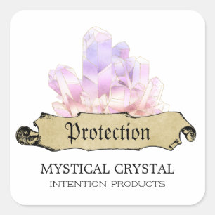 Crystal Witch White Spell Étiquettes