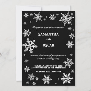 crystale snowflakes winter wedding  invitation