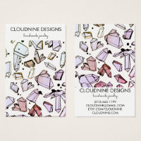 Crystales d'aquarelle portant bijoux carte d'affic