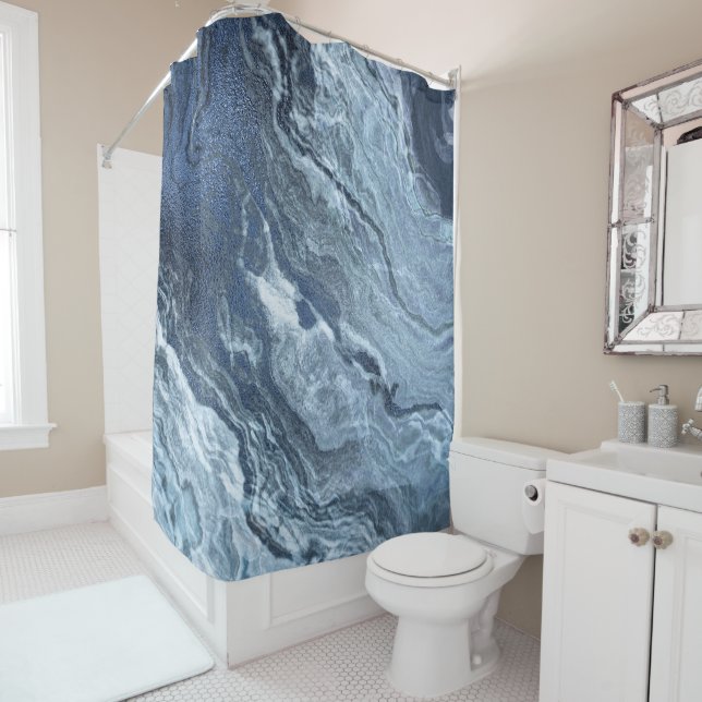 Crystalized Blue Agate | Dusty Slate Marbled Stone (In Situ)