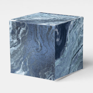 Crystalized Blue Agate   Dusty Slate Marbled Stone Favor Box