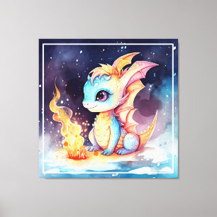 Crystalized Cute Baby Dragon Canvas Print