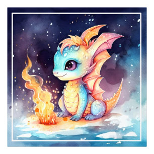 Crystalized Cute Baby Dragon Photo Print