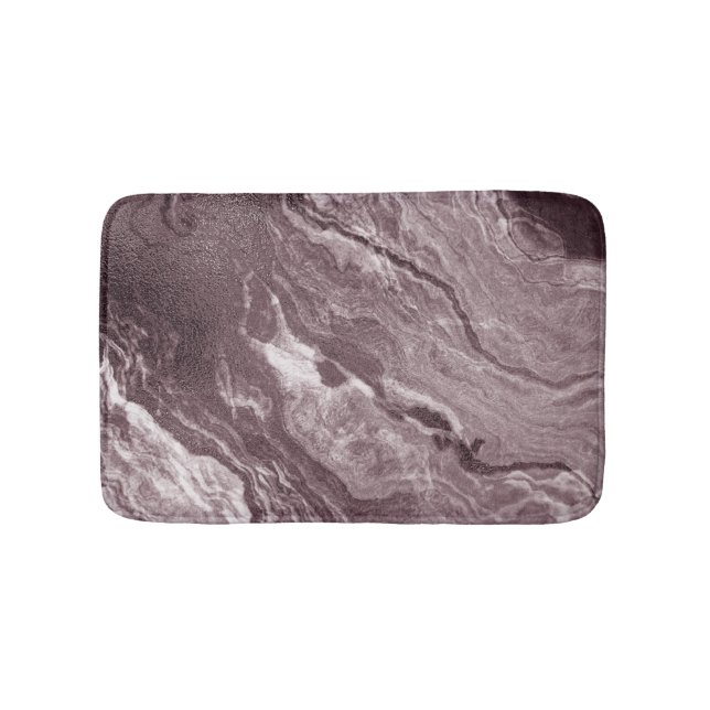 Crystalized Mauve Agate | Dusty Rose Pink Marble Bath Mat (Front)