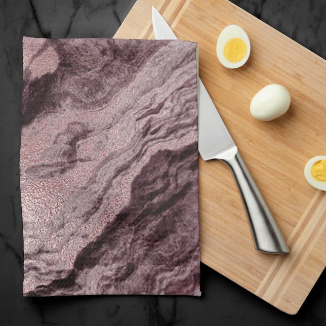 Crystalized Mauve Agate | Dusty Rose Pink Marble Kitchen Towel (Creator Uploaded)
