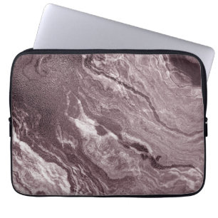 Crystalized Mauve Agate   Dusty Rose Pink Marble Laptop Sleeve